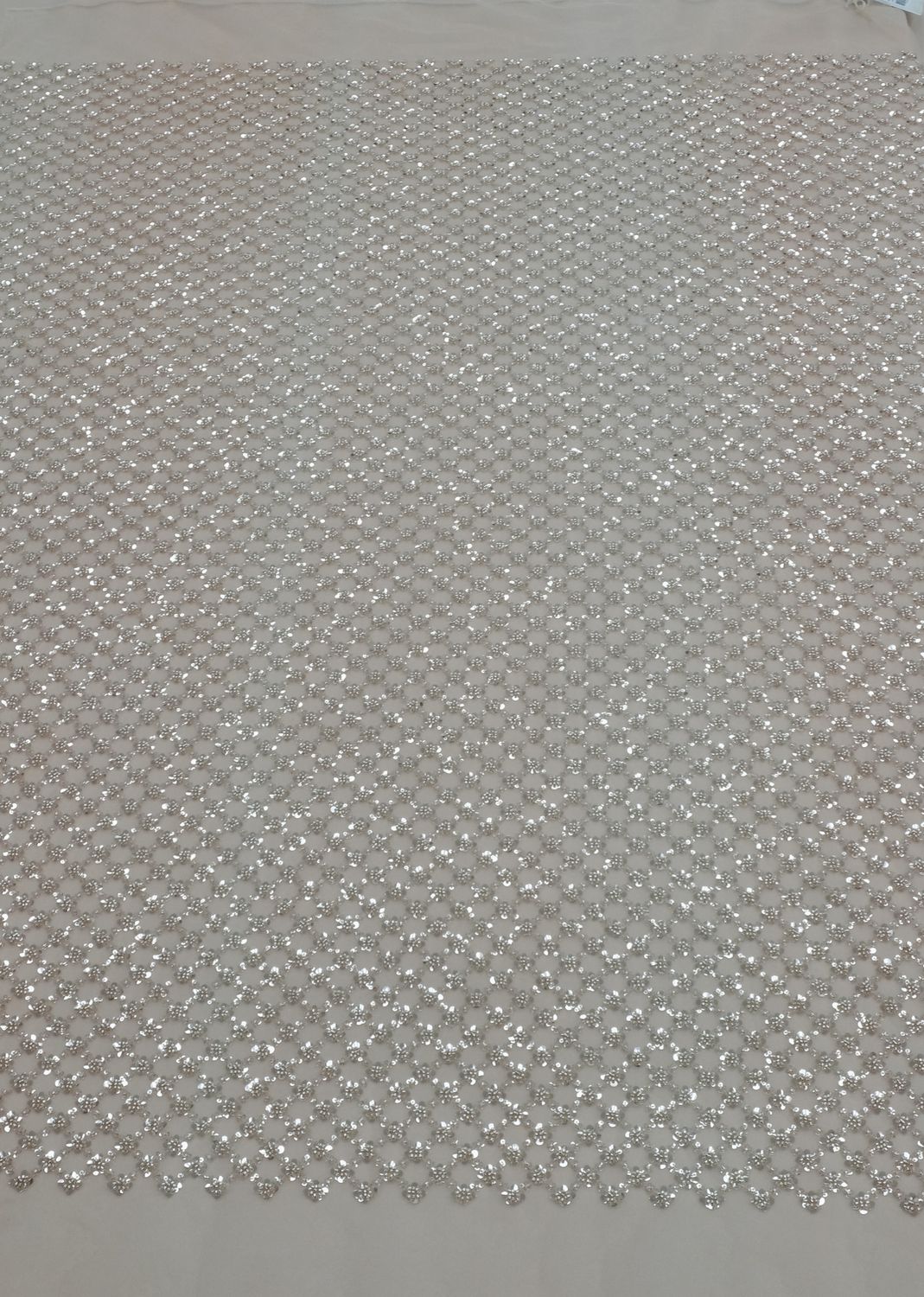 Dress Fabric [ 24792 ] Tulle Emb Bead-37816-137-Apricot-3 per Meter