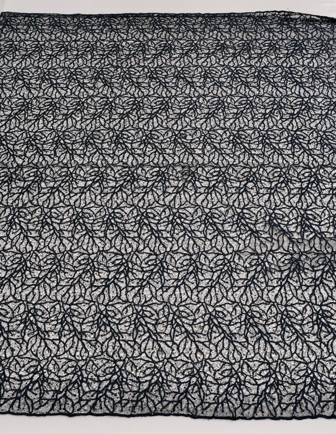 Sequins Dress Fabric [ 24857 ] Spider Tulle Emb Seq-137-99-Black per Meter