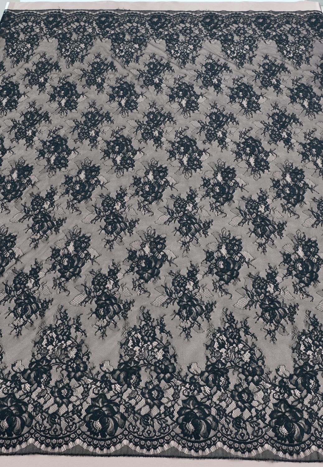 Dress Fabric [ LCD-DC-HB599-03 ] LaceChantilly Design 150-Black per Meter