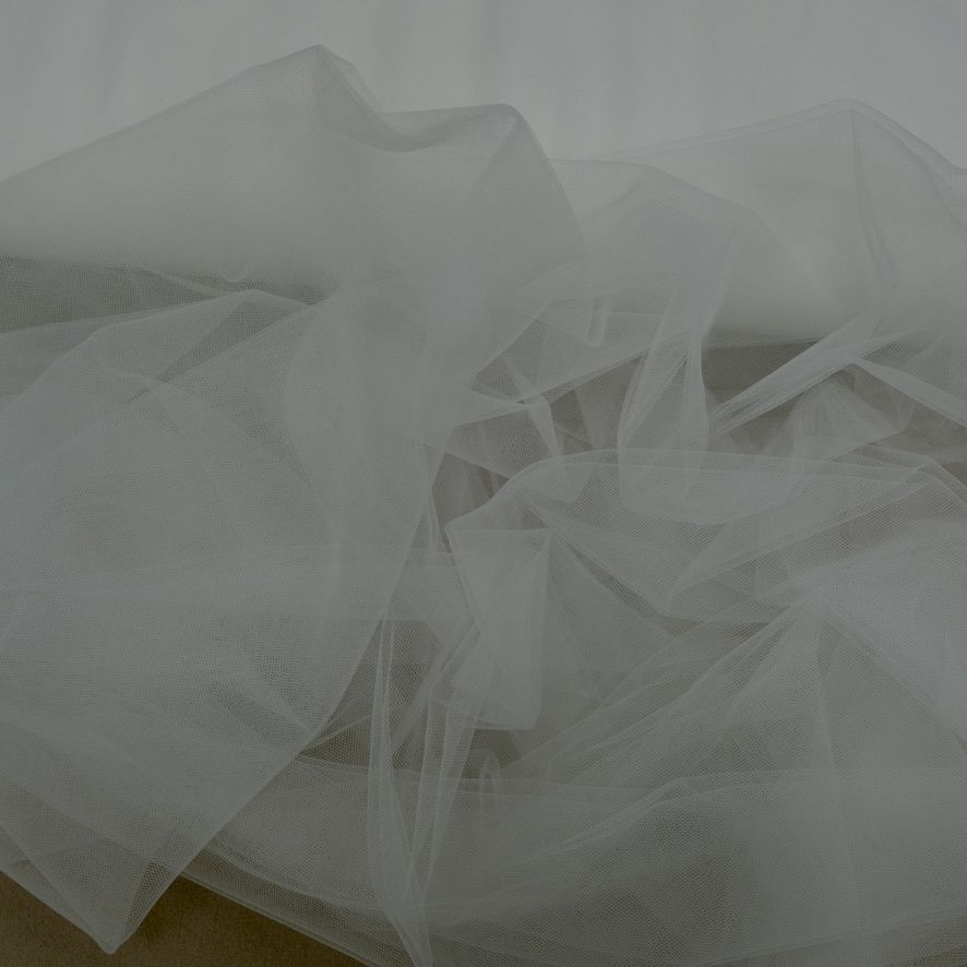 [ 19618 ] Plain Veiling Soft Finish-A2153/3M/SILK WHITE per Meter
