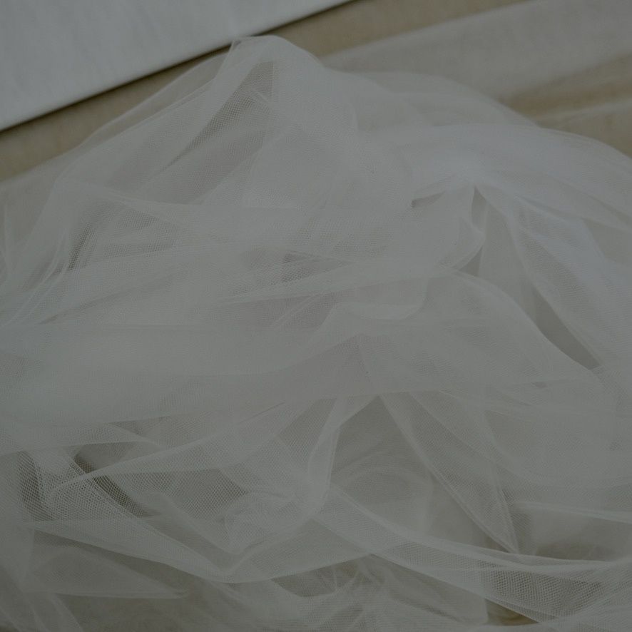 [ 19617 ] Plain Veiling Soft Finish-A2153/3M/WHITE per Meter