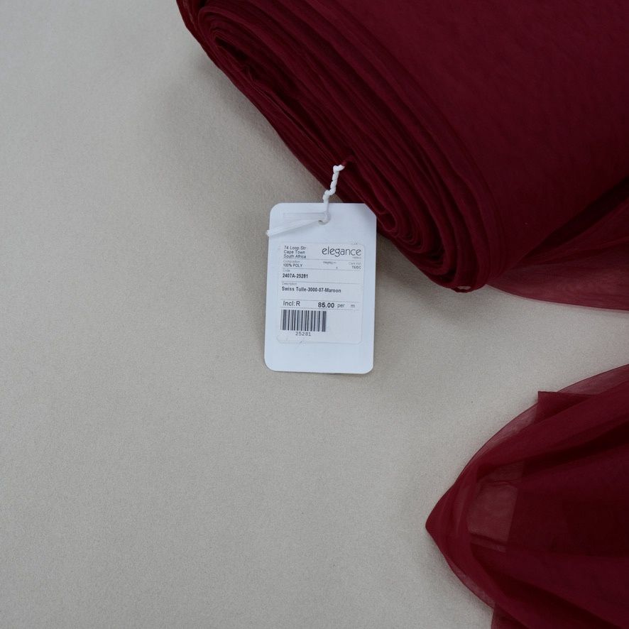Tulle [ 25281 ] Swiss Tulle-3000-07-Maroon per Meter
