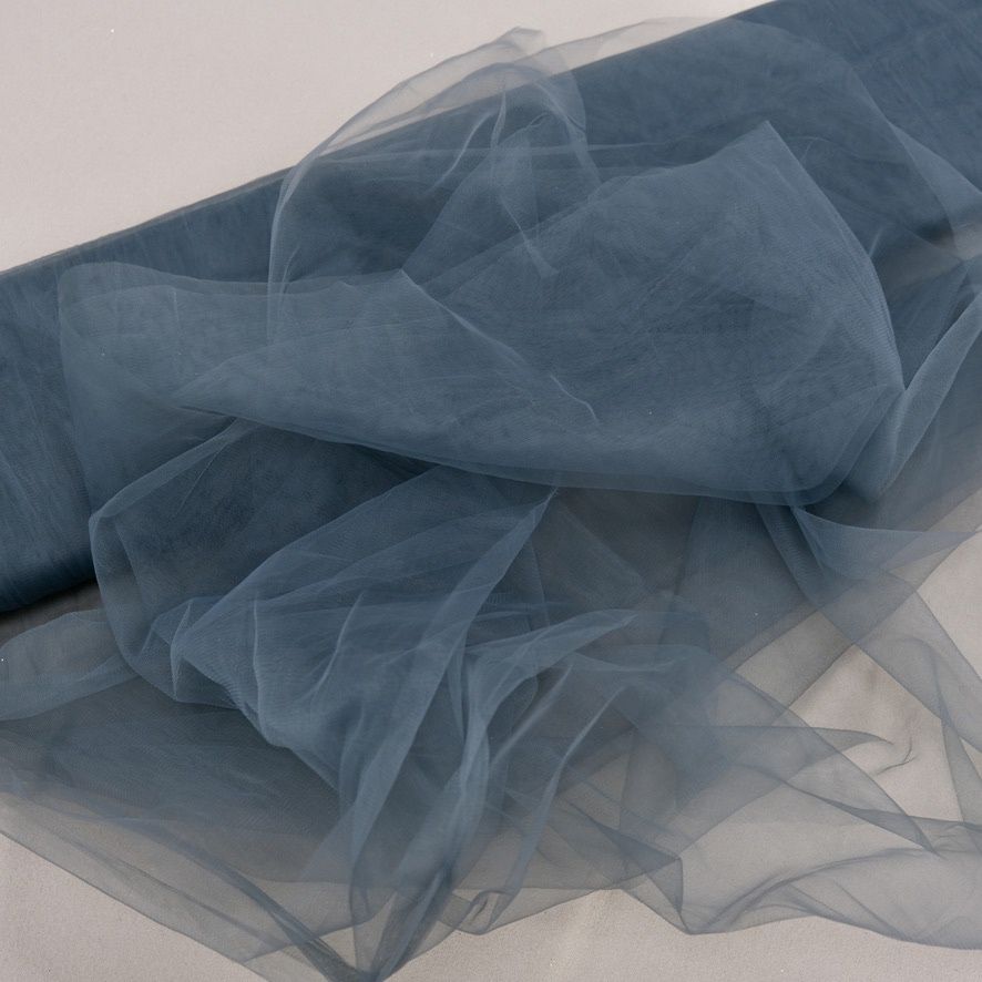 [ 17010 ] Tulle Polyester Hayal/300cm/5g/CHARCOAL per Meter