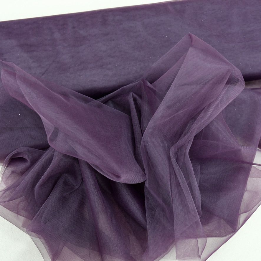 [ 16993 ] Tulle Polyester Hayal/300cm/5g/AUBERGINE per Meter