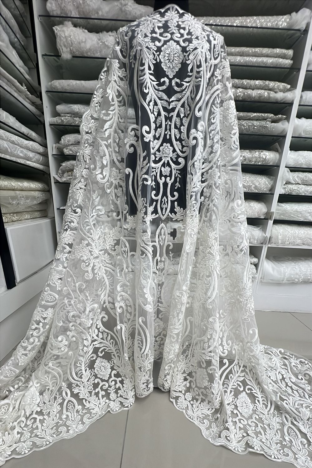 Wedding Dress Fabric [ 24301 ] Tulle Emb Beaded-S124449-BCS-137-02-Ivory per Meter
