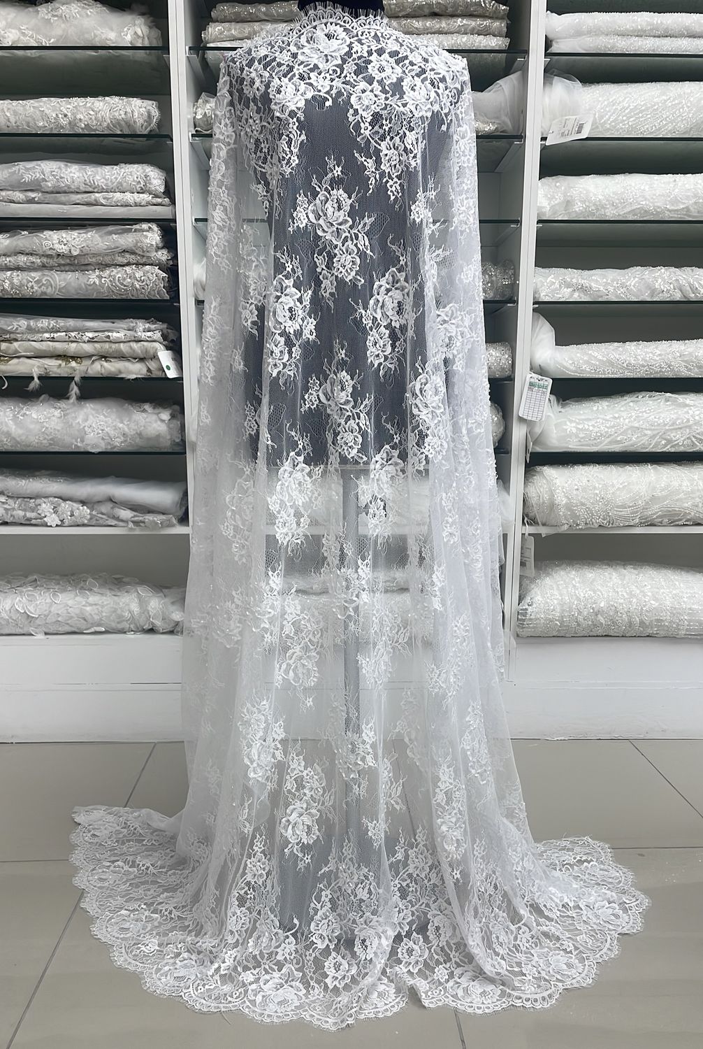 [ LCDB-ES-5935-W ] LaceChantDesBead137cm-White per Meter