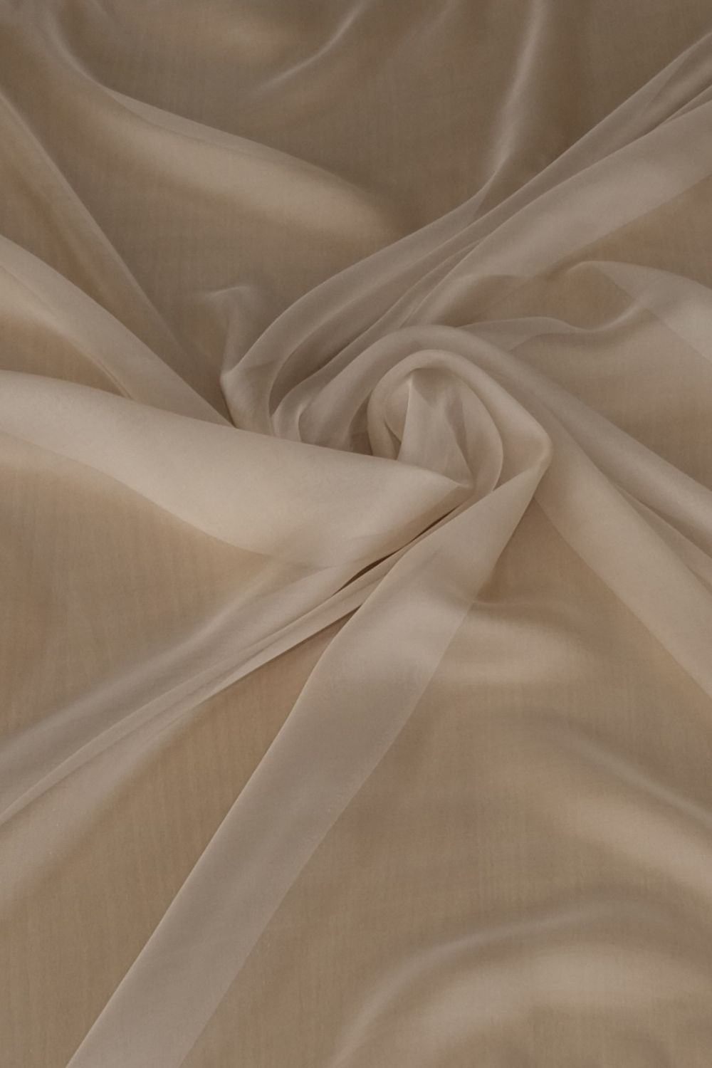Silk Pure Silk Chiffon Smooth-per m-150-5-Champagne