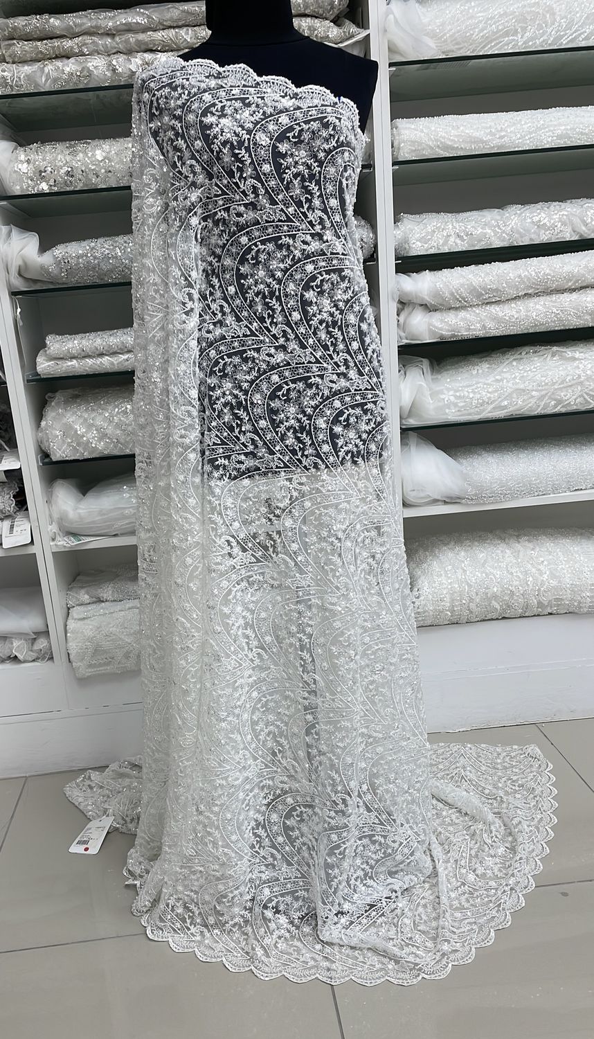 Wedding Dress Fabric [ 23463 ] TUEB-Tulle Emb Beaded-132-Ivory-02 per Meter
