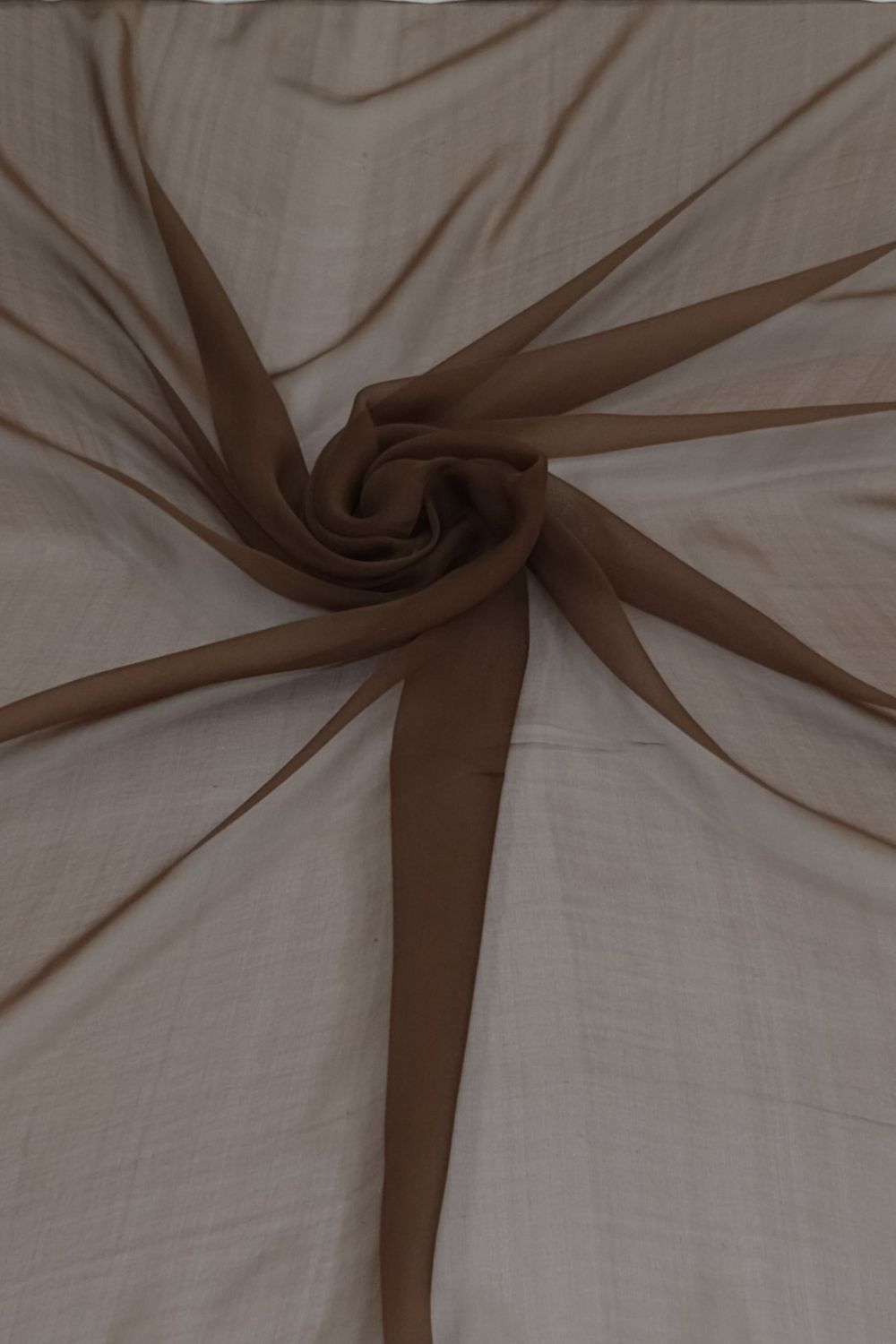 Silk [ SCP-E-WRS64-B ] Silk Chiffon Plain 110 - Brown per Meter