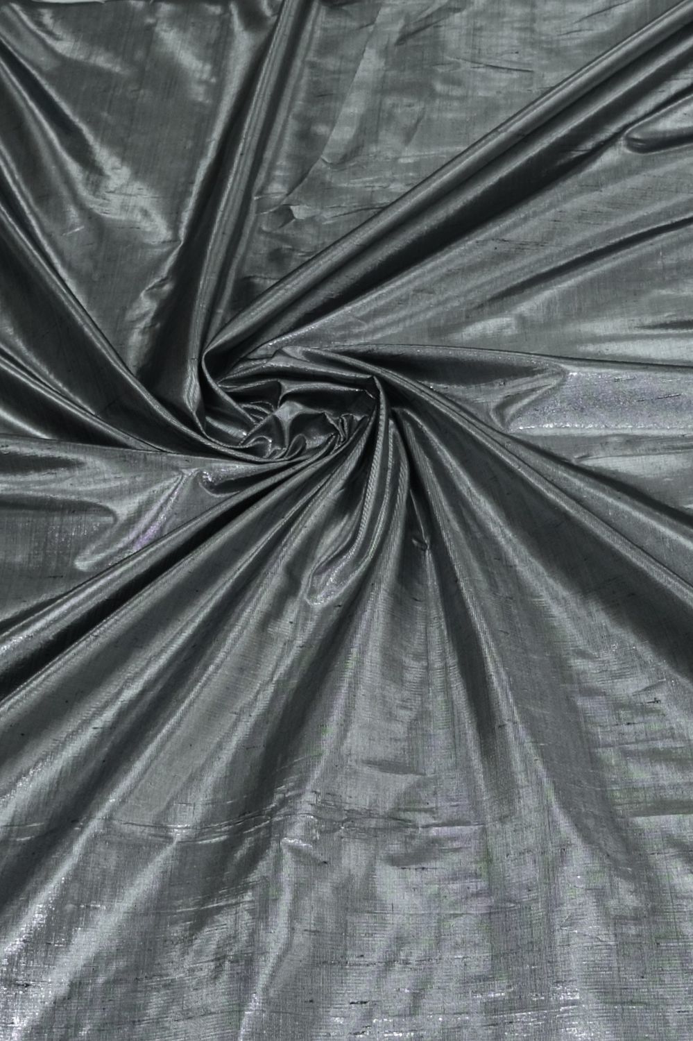Silk Dupion [ SDL-PR-63 ] Silk Dupion Lurex 135 Silver Shot Black per Meter