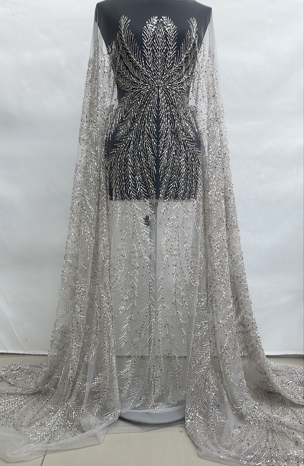 Dress Fabric [ 25045 ] Tulle Emb Beaded-GZ-39598-137-Mauve-01 per Meter
