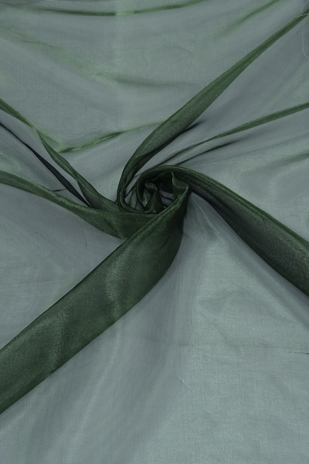 Silk [ STO-AI-3138-122 ] Silk Tissue Organza Emerald Green per Meter