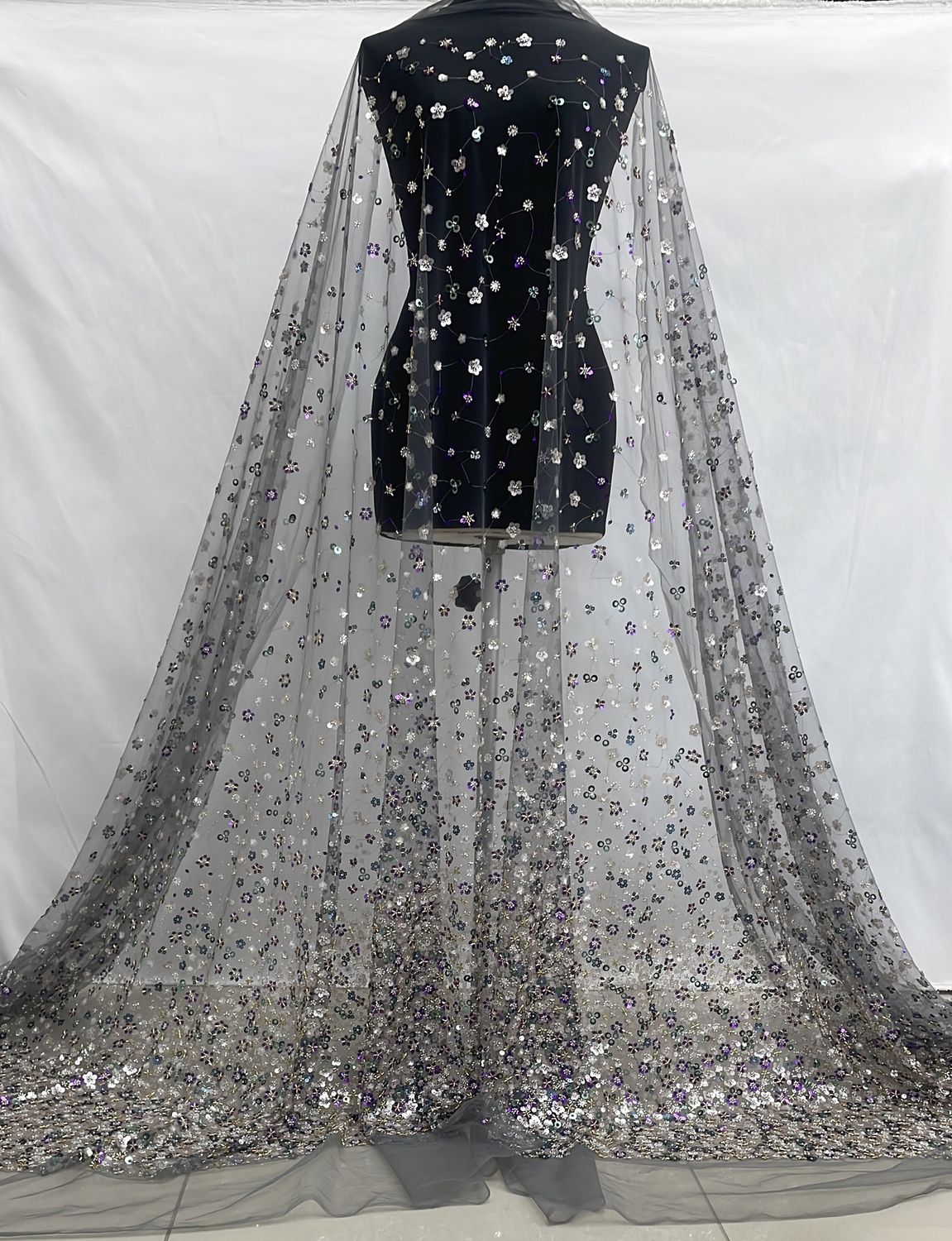 Dress Fabric [ 24952 ] Tulle Emb Beaded-GZ-CH2-137-Purple-02 per Meter