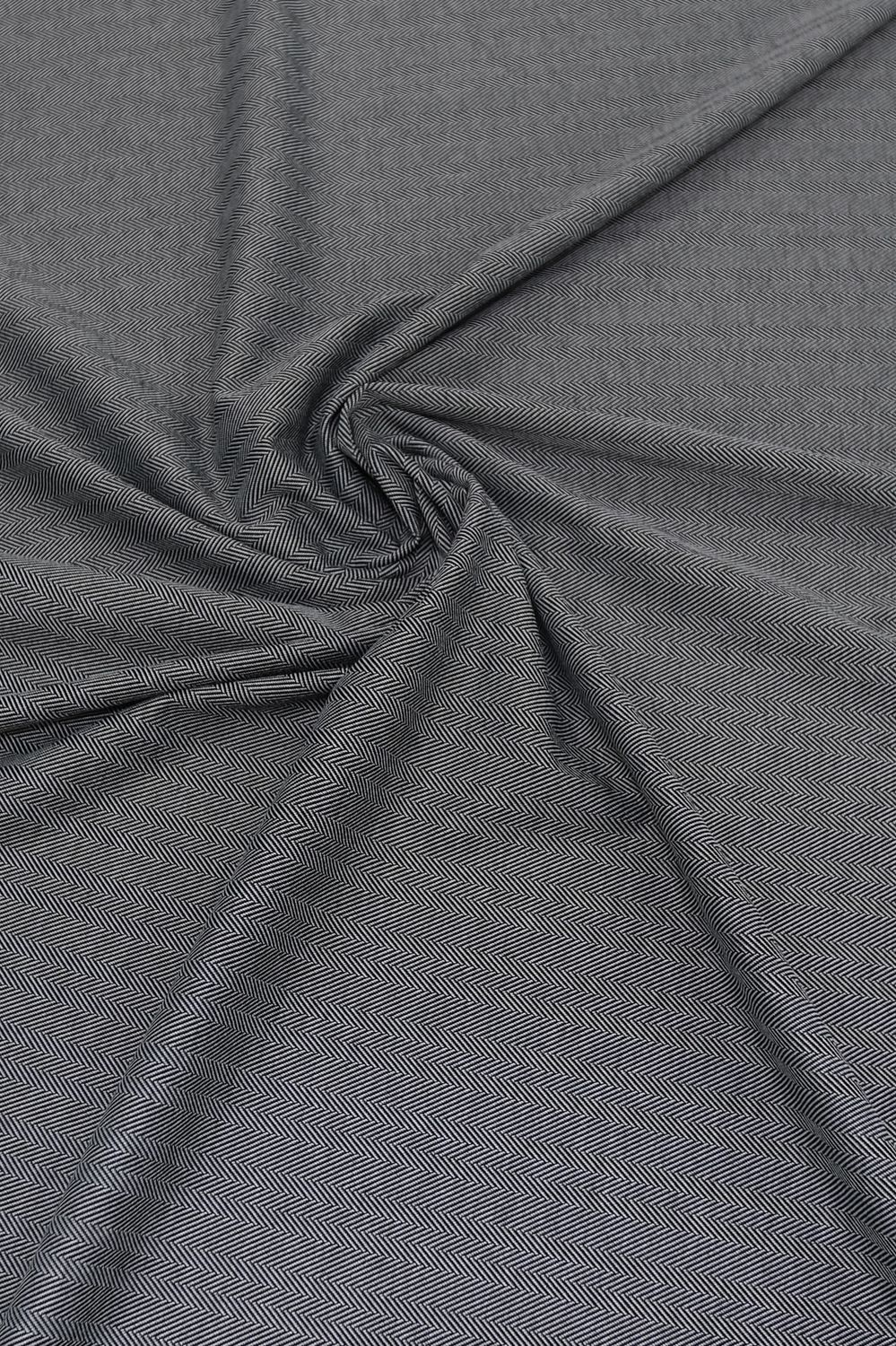 Knit [ 19220 ] Knit Poly Spandex/160cm/320g/GREY HER-BONE per Meter