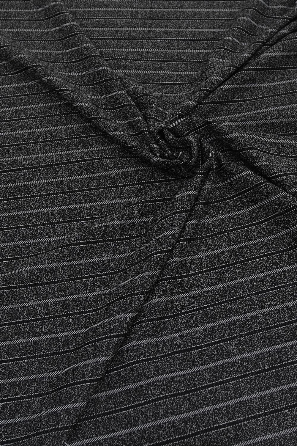 Knit [ 19221 ] Knit Poly Spandex/160cm/320g/CHARC-STRIPE per Meter