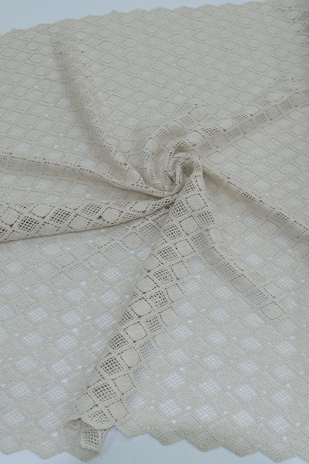 [ 25103 ] Cotton Crochet Lattice-115-01-Natural per Meter