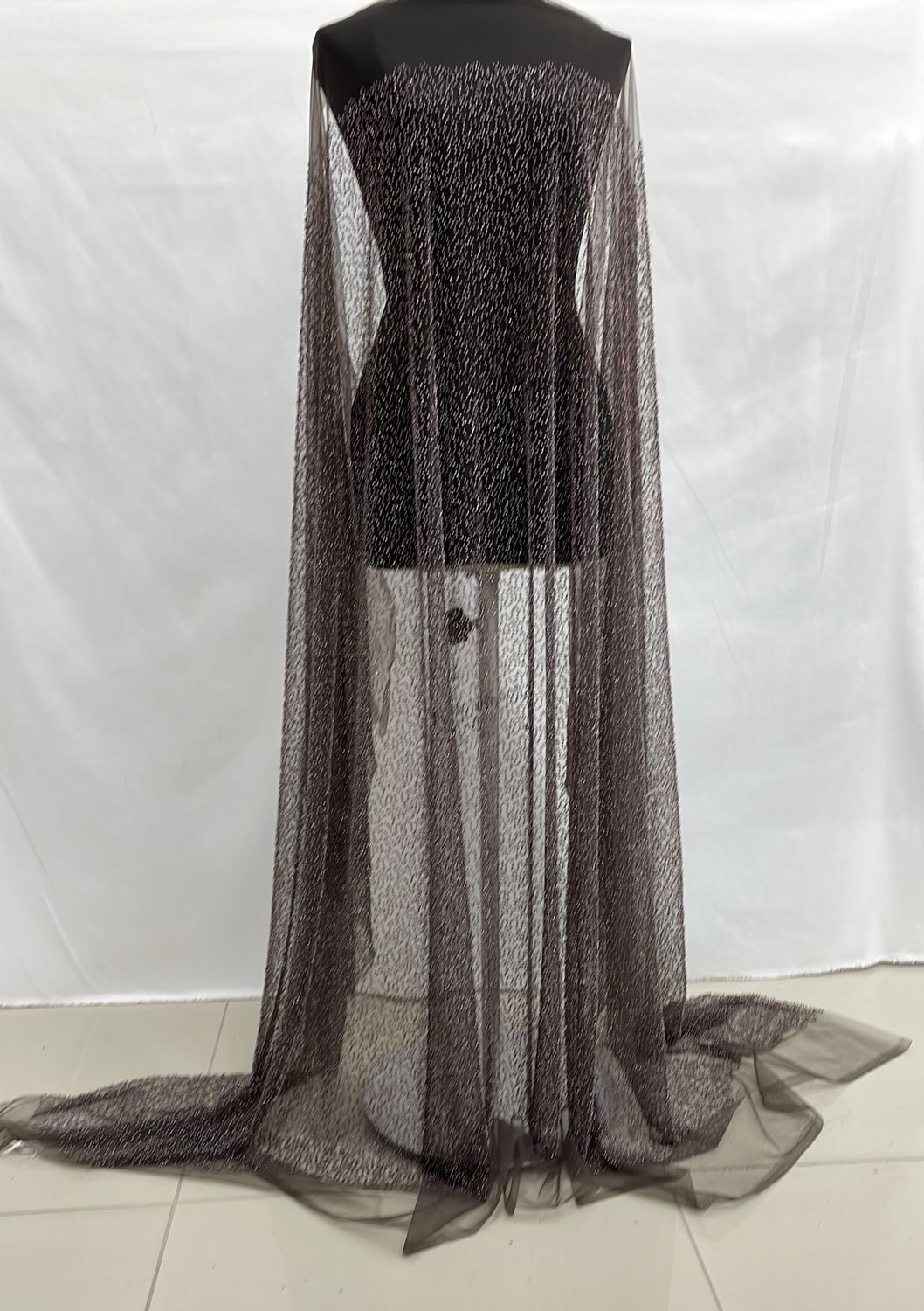 Dress Fabric [ 21192 ] Tulle Valentino/150/5g/Chocolate per Meter