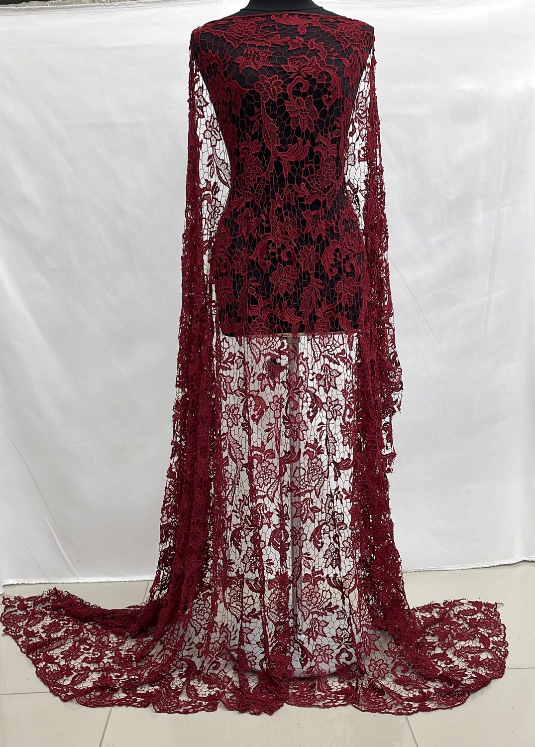 Dress Fabric [ 16558 ] Lace Chemical/137cm/5g/WINE per Meter