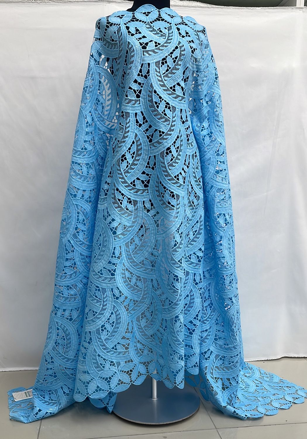 Sequins Dress Fabric [ 24412 ] EmbroiderySeq-36296-137-05-Aqua per Meter