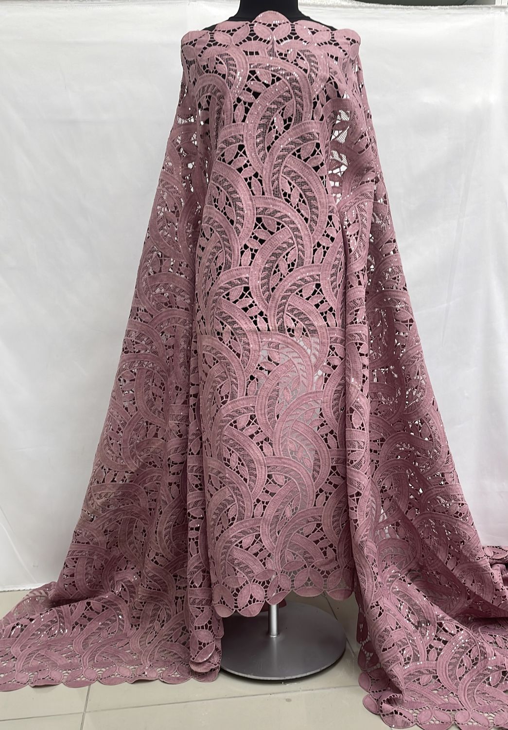 Sequins Dress Fabric [ 24411 ] EmbroiderySeq-36296-137-04-Musk per Meter