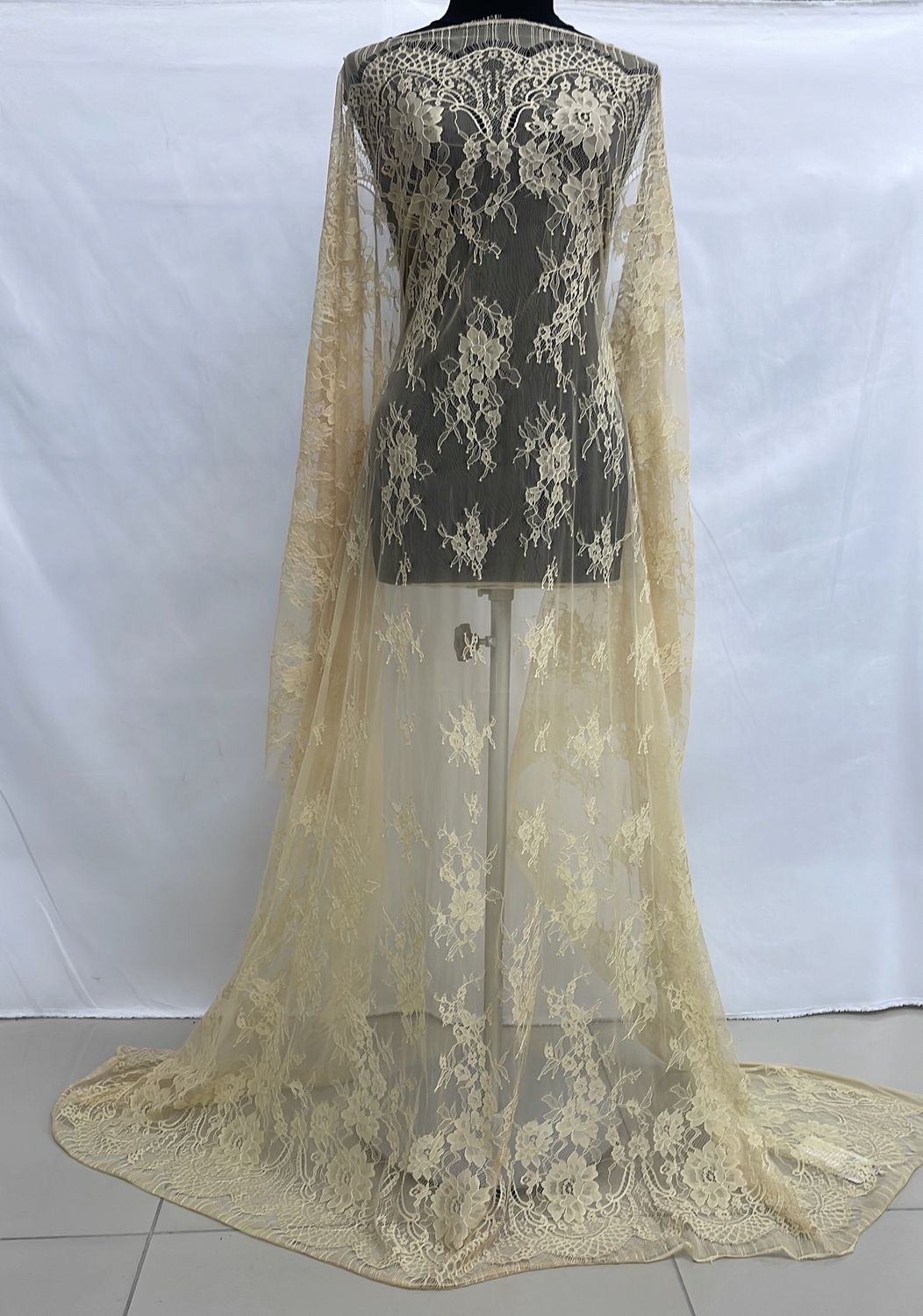 Dress Fabric [ LCD-DC-952B-137 ] LaceChantilly Design 150-Gold per Meter