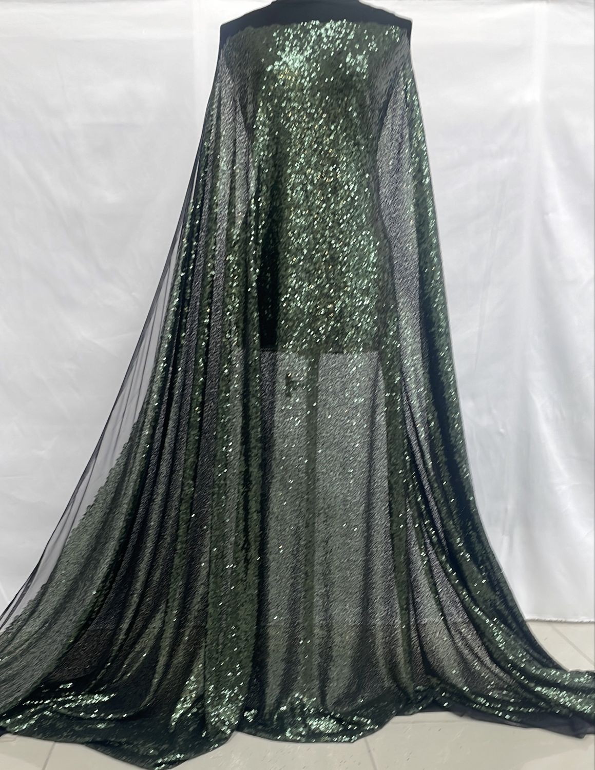Sequins [ 25022 ] Tulle Sequence-GZ-GZNO 0136-137-Hunters Green-49 per Meter