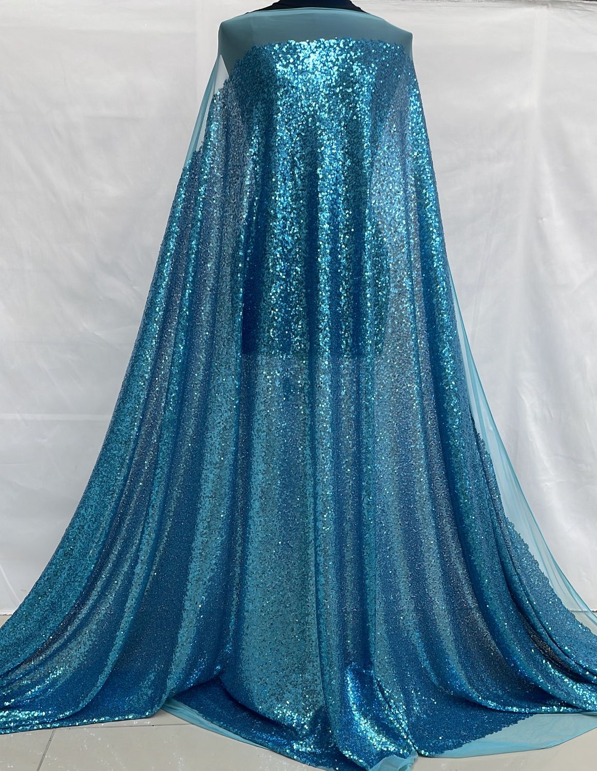 Sequins [ 25017 ] Tulle Sequence-GZ-GZNO 0136-137-Turq-09 per Meter