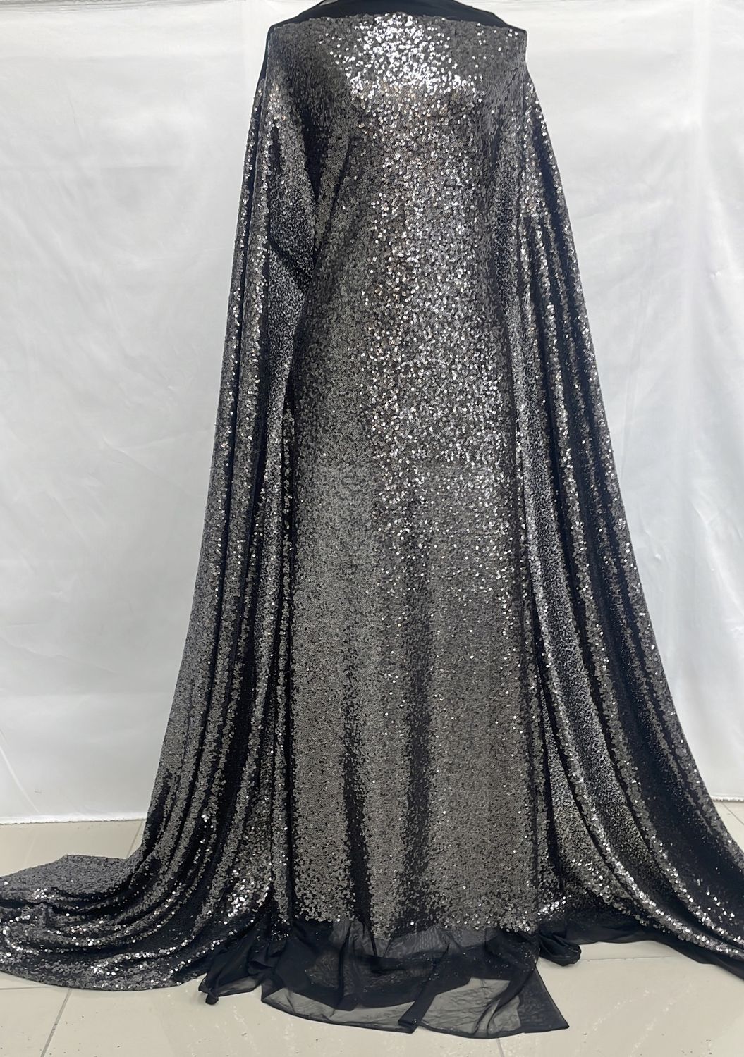 Sequins [ 24039 ] Tulle Sequence-GZNO-0136-135-118-Gunmetal per Meter