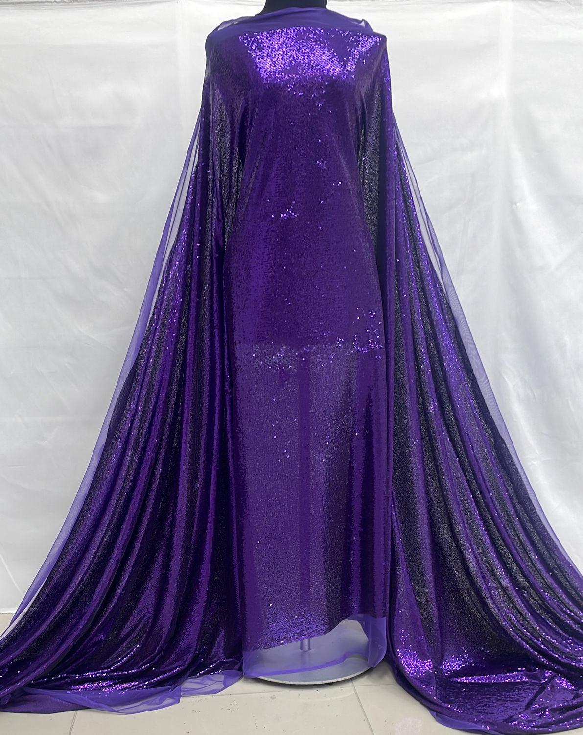 Sequins [ 16279 ] Tulle Sequins/150/340g/PURPLE per Meter