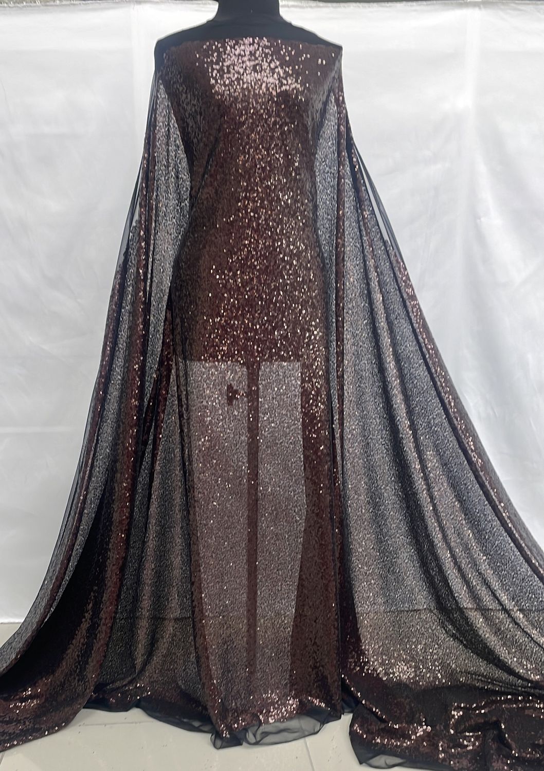 Sequins [ 24038 ] Tulle Sequence-GZNO-0136-135-125-Bordeaux per Meter