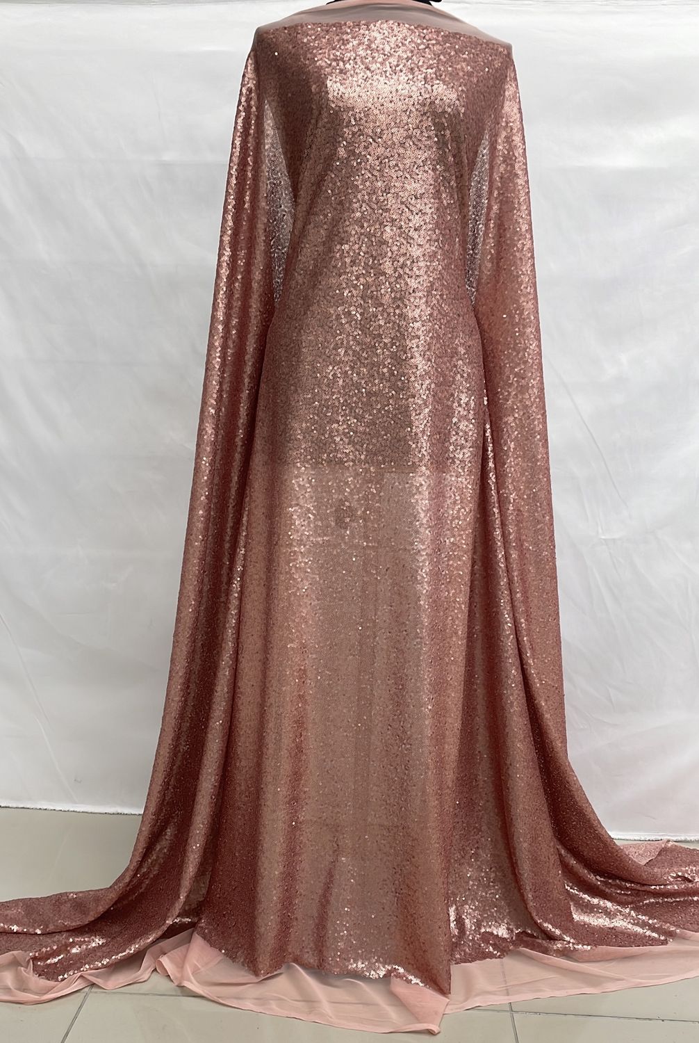 Sequins [ 16744 ] Tulle Sequins/137cm/5g/DUSTY PINK per Meter
