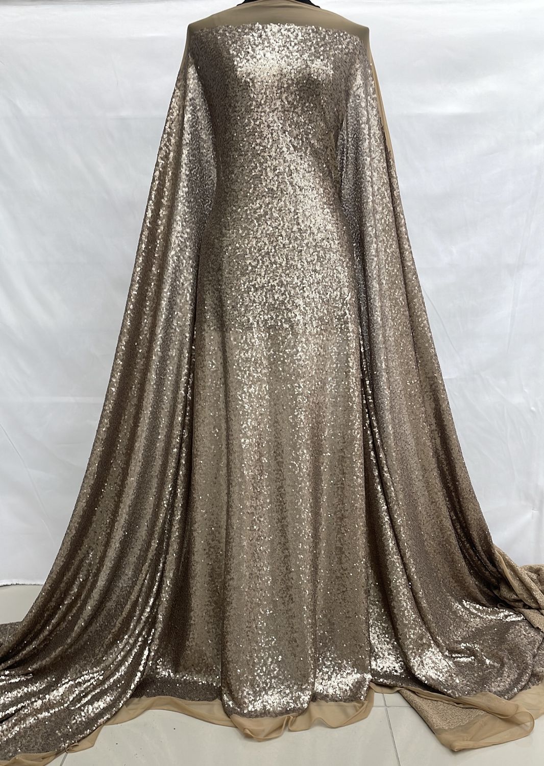 Sequins [ 25018 ] Tulle Sequence-GZ-GZNO 0136-137-Mocca-19 per Meter