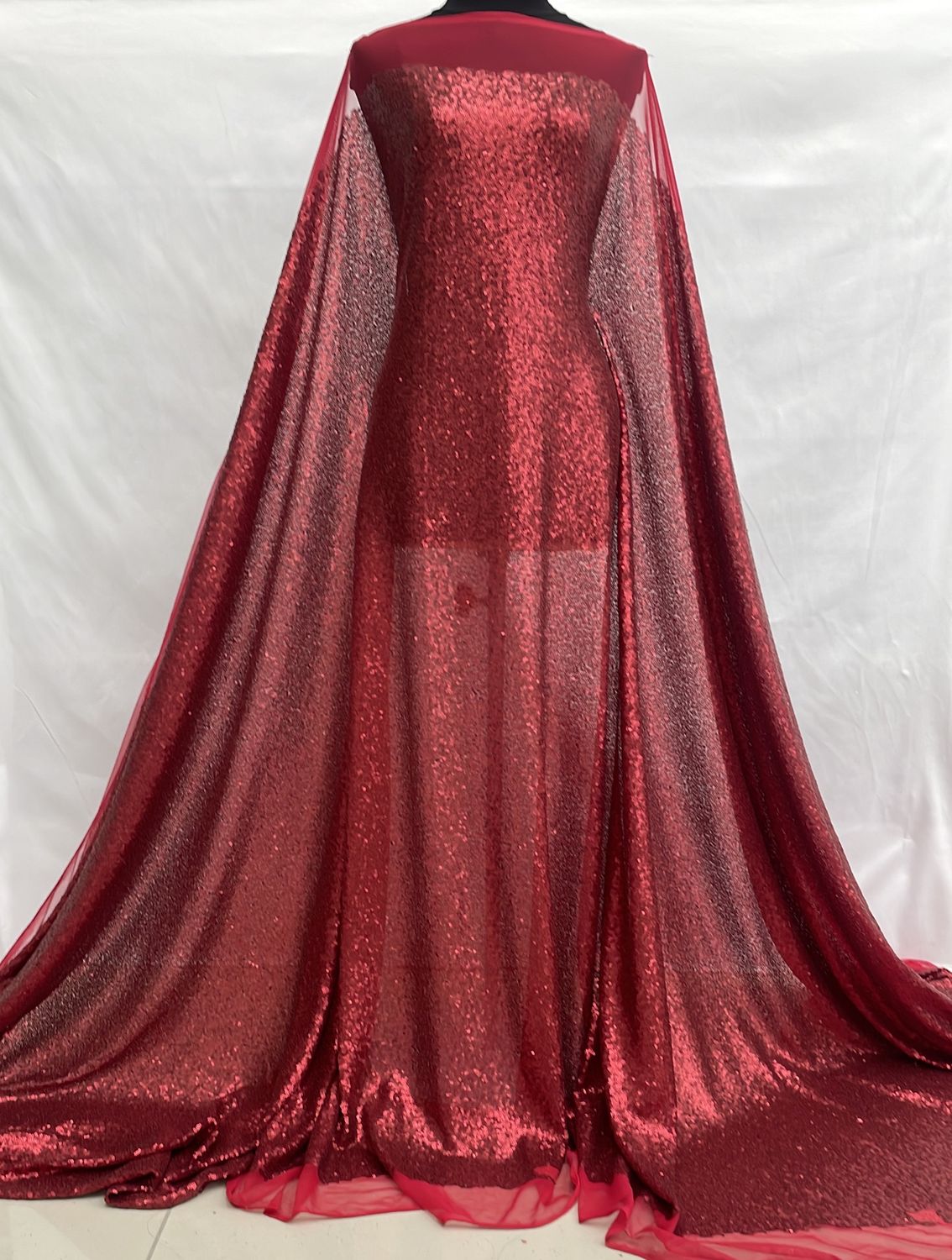 Sequins [ 25020 ] Tulle Sequence-GZ-GZNO 0136-137-Red-35 per Meter