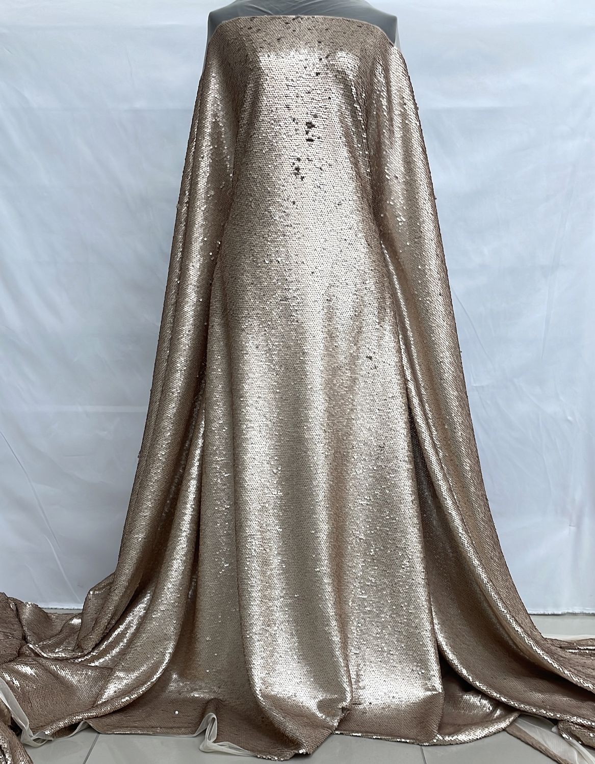 Sequins [ 25099 ] Tulle Sequence-GZ-1301-137-Matt Champagne-32 per Meter