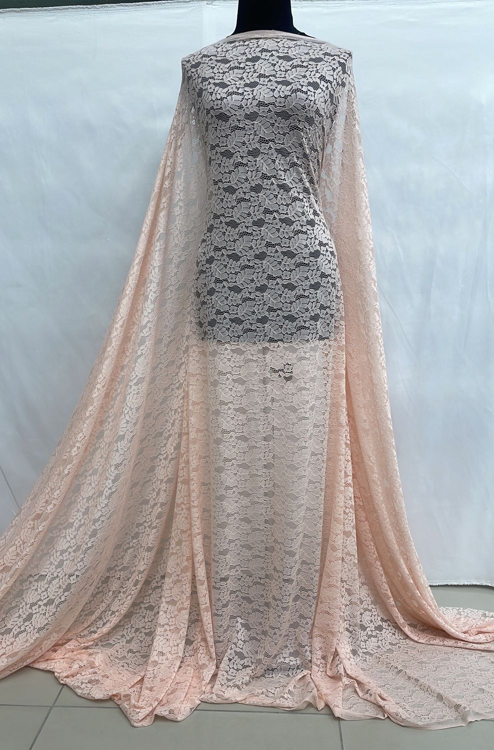 [ 21532 ] Lace Corded Stretch/150/5g/Peach per Meter