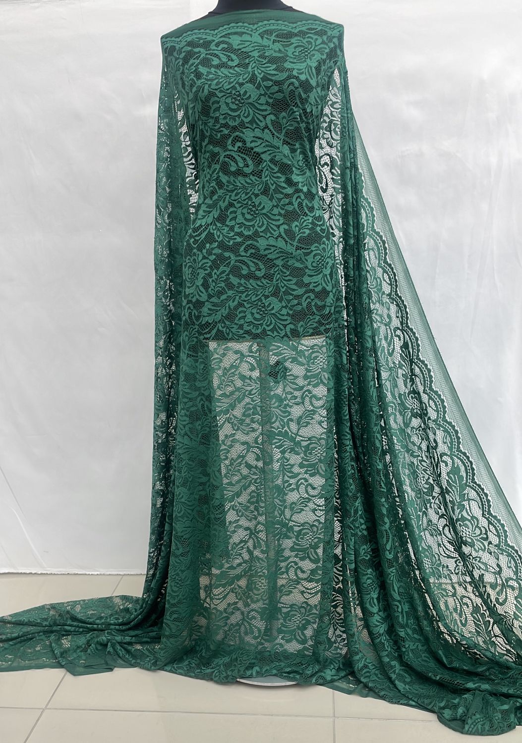 [ 21534 ] Lace Stretch/150/5g/Bottle Green per Meter