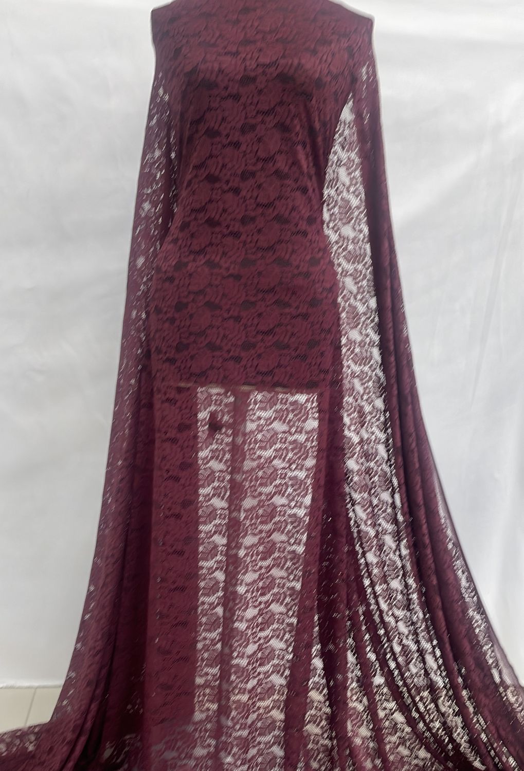 [ 21530 ] Lace Corded Stretch/150/5g/Maroon per Meter
