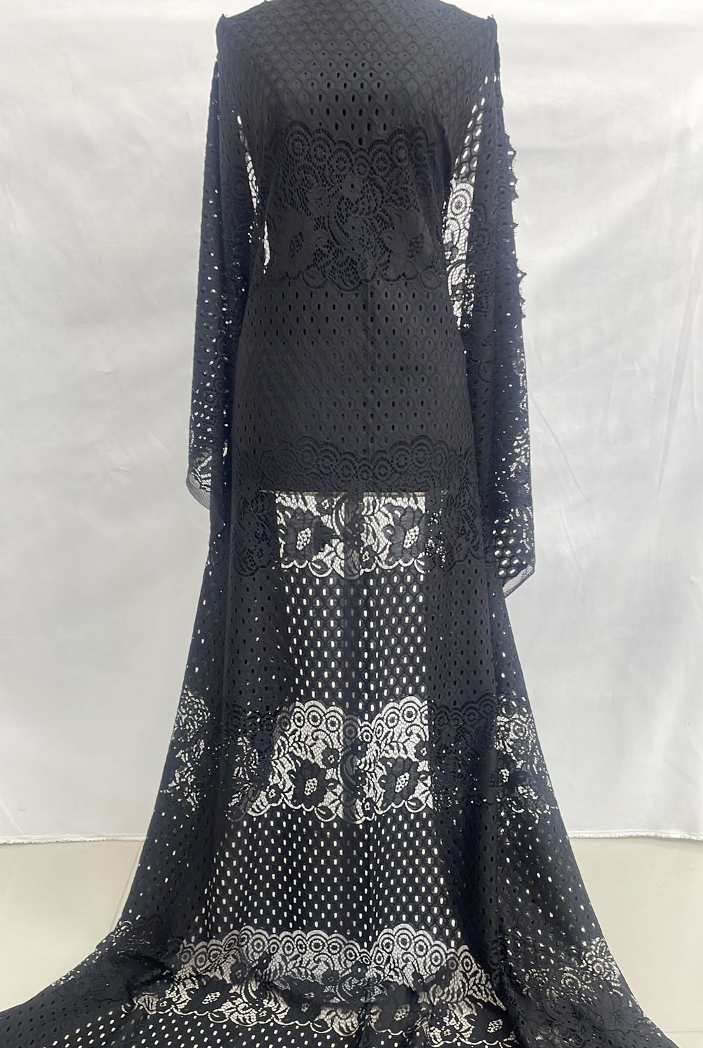 [ 14622 ] Lace Corded Stretch/150cm/5g/Black per Meter
