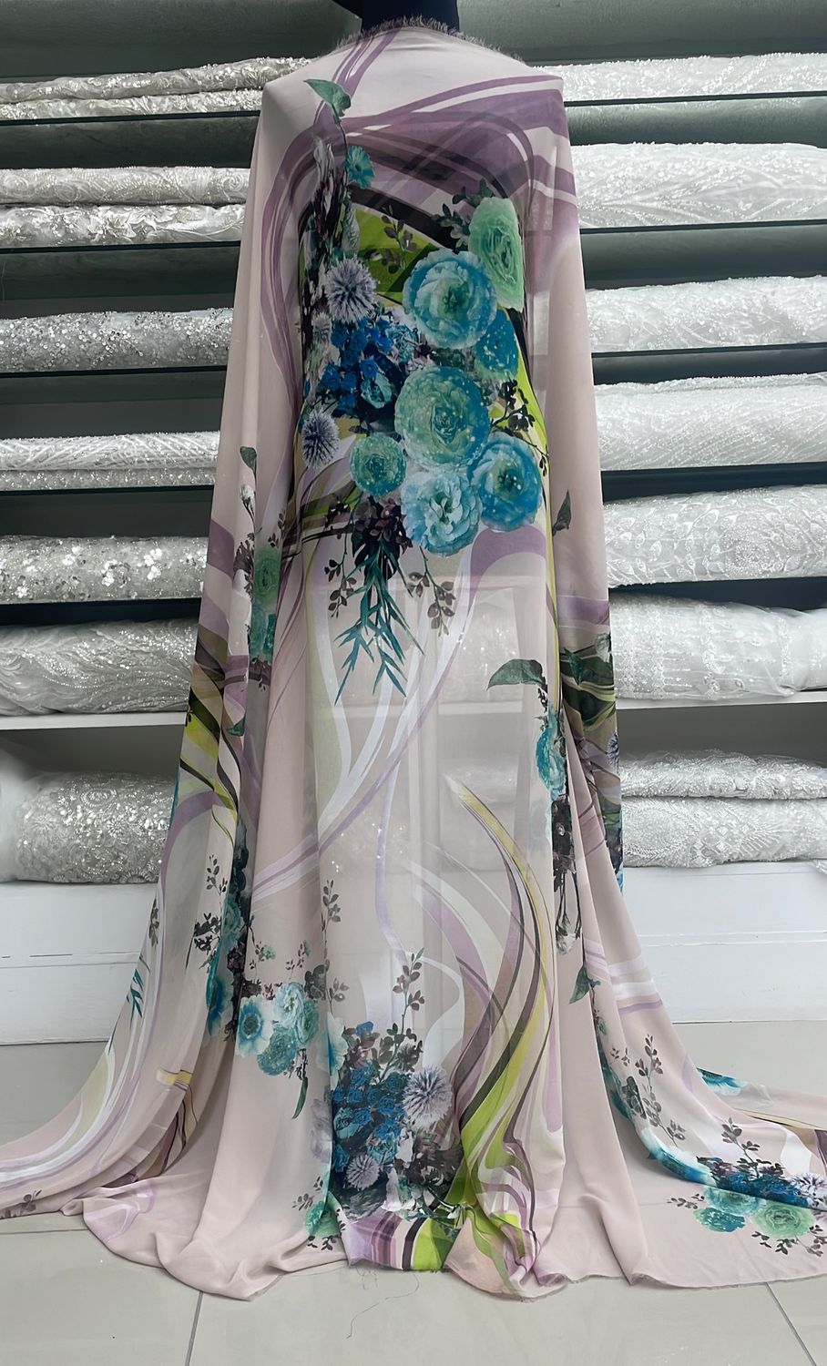 [ GEP-G15C2126-03 ] Georgette Print 150-Pink per Meter