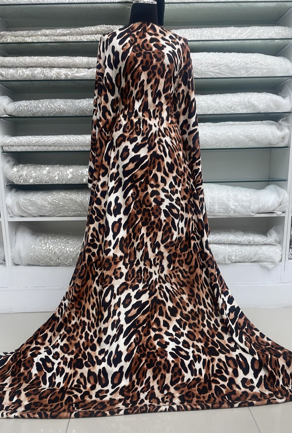Rayon Poplin Animal Print-per m-150-3-Ivory Brown Black