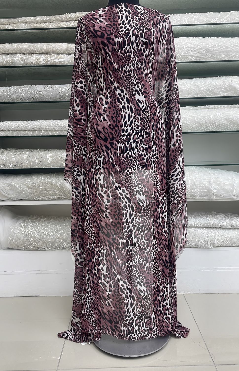 [ 20984 ] Chiffon Printed/150/5g/Pink per Meter