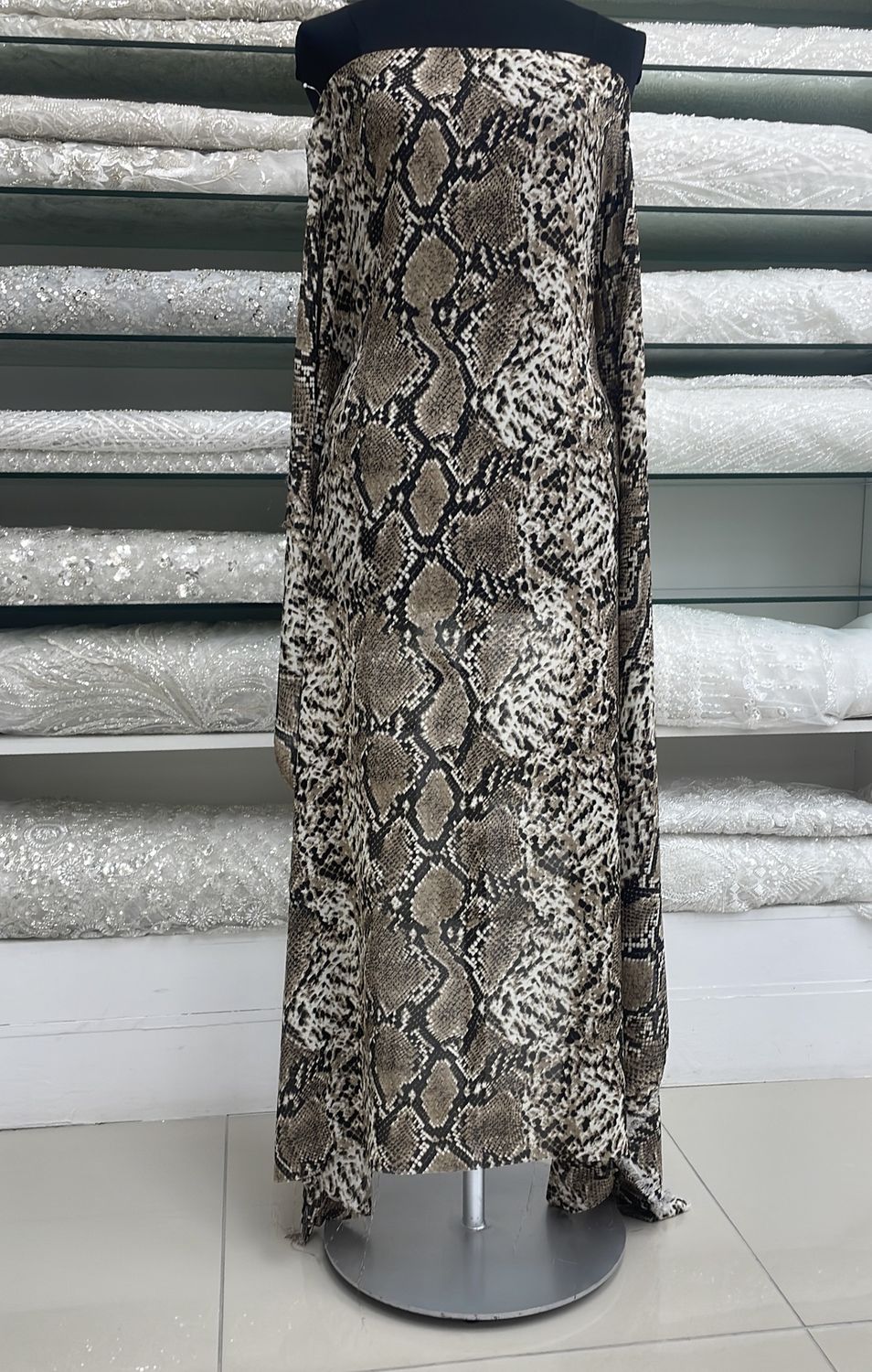 [ 23962 ] Georgette Animal Printed-GZNO602-135-02-Brown per Meter