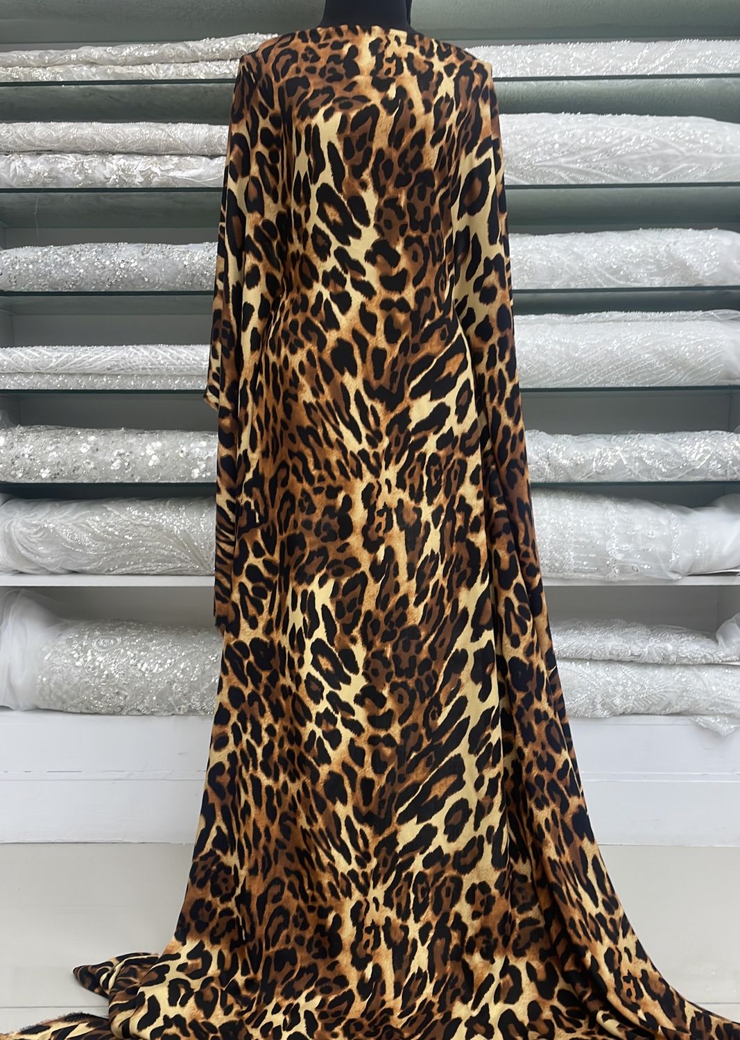 Rayon Poplin Animal Print-per m-150-1-Brown Black Pineapple