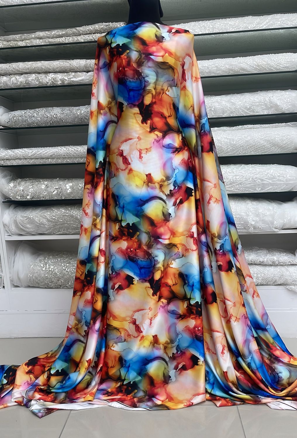 Armani Silk DigiPrint-per m-150-1-Blue Orange