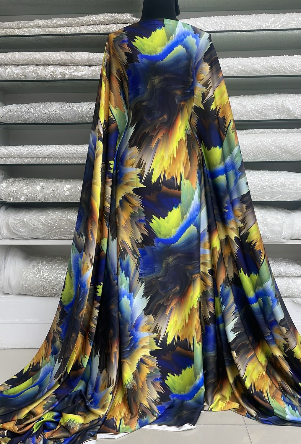 Armani Silk DigiPrint-per m-150-1-Navy Yellow