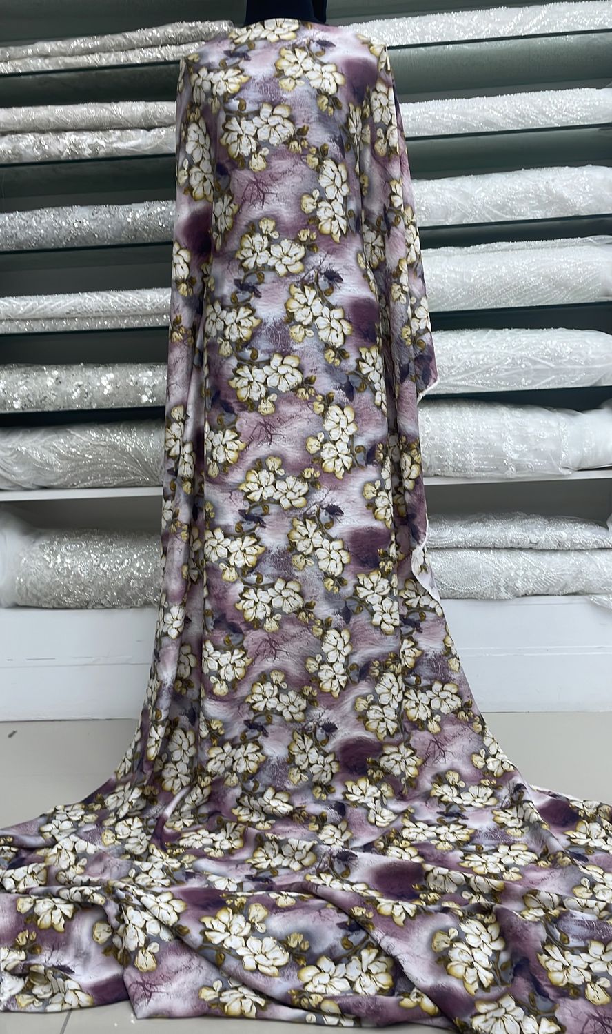 [ 21113 ] Cotton Printed/150/5g/Augbergine per Meter
