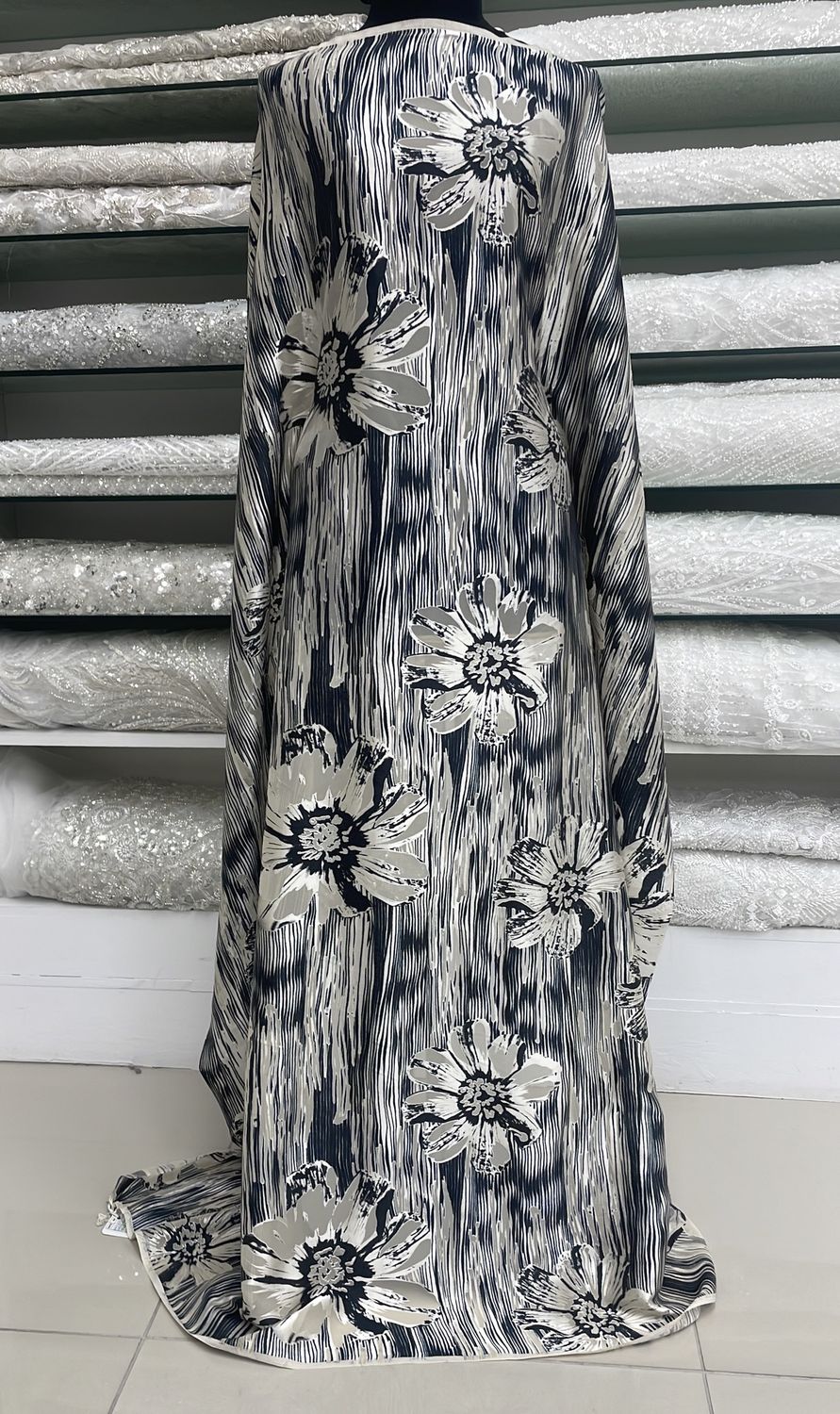 Chiffon [ CHB-SQ-529-1 ] ChiffonBurnout 150cm-GREY per Meter