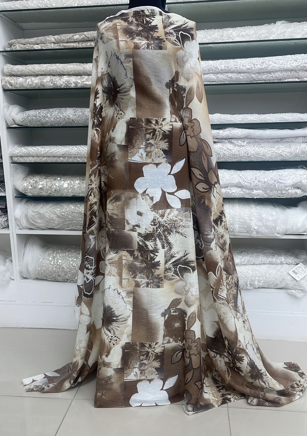 [ COP-MI-826B-703 ] 100% Cotton Printed 150 - Brown per Meter