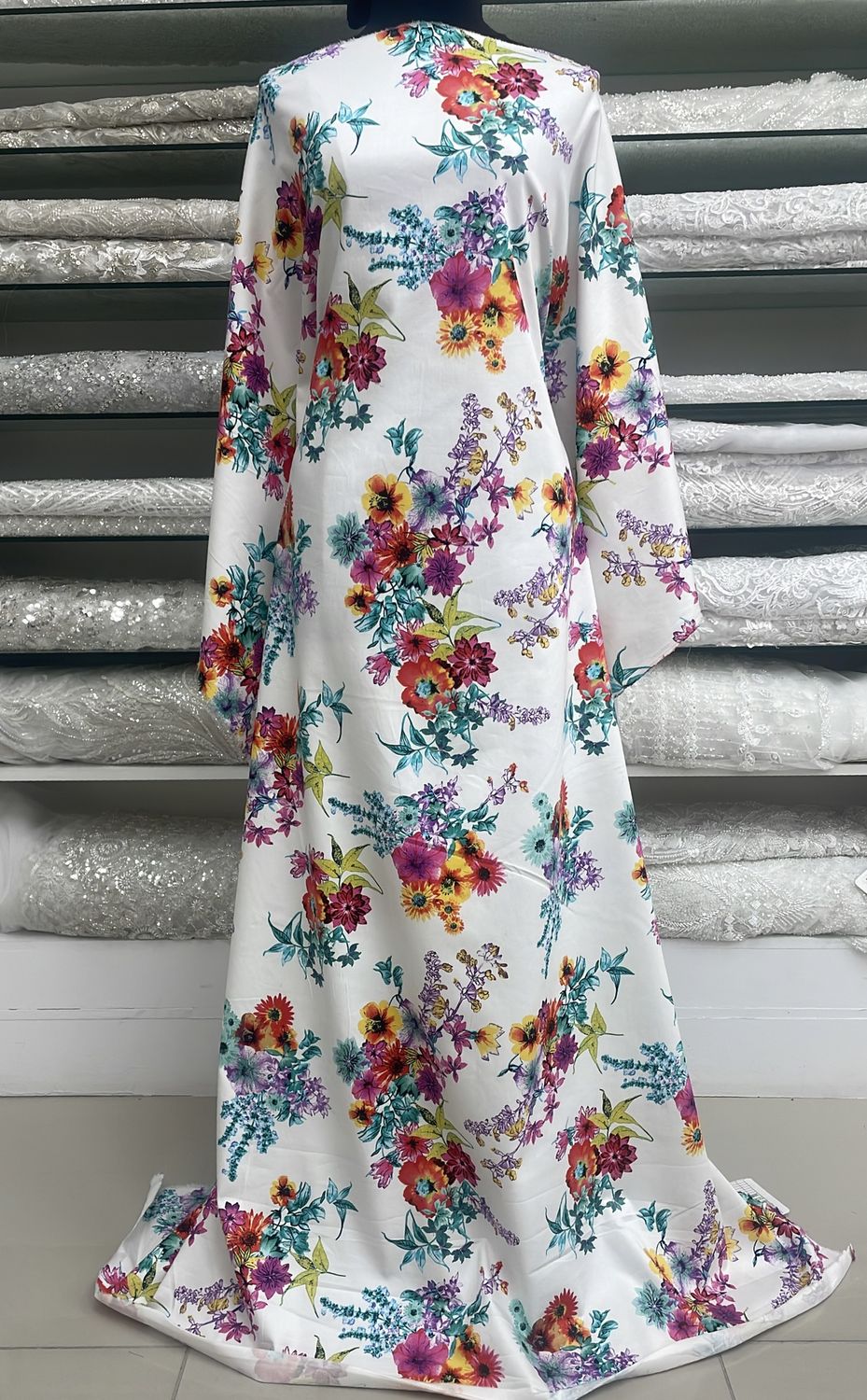 Cotton Sateen Printed  [ 21485 ]  /135/5g/Pink / Purple per Meter