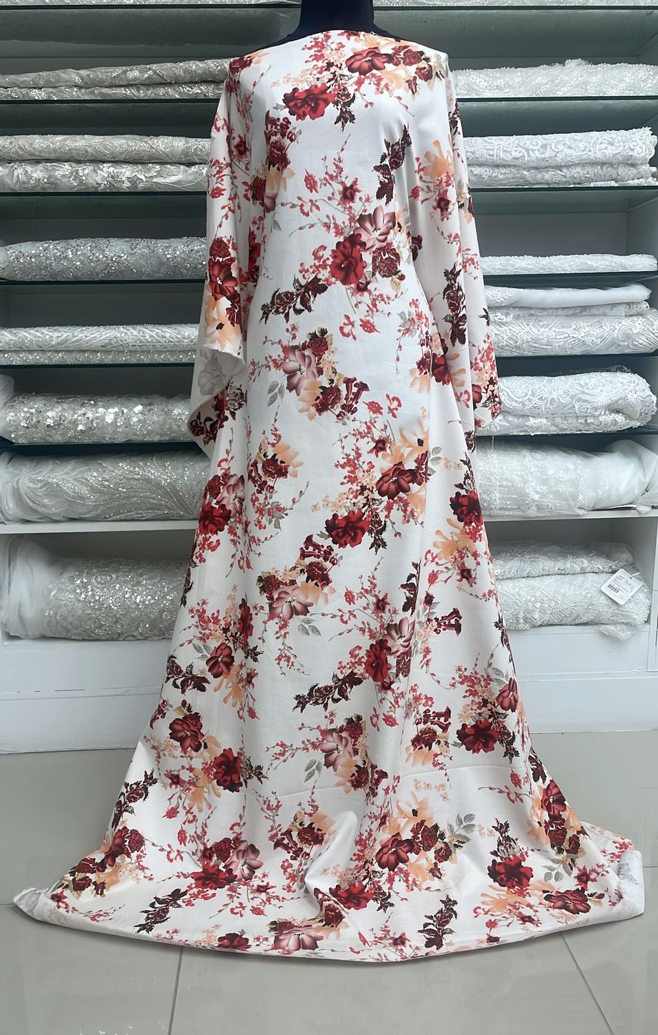 [ 21484 ] Cotton Sateen Printed/135/5g/Red per Meter